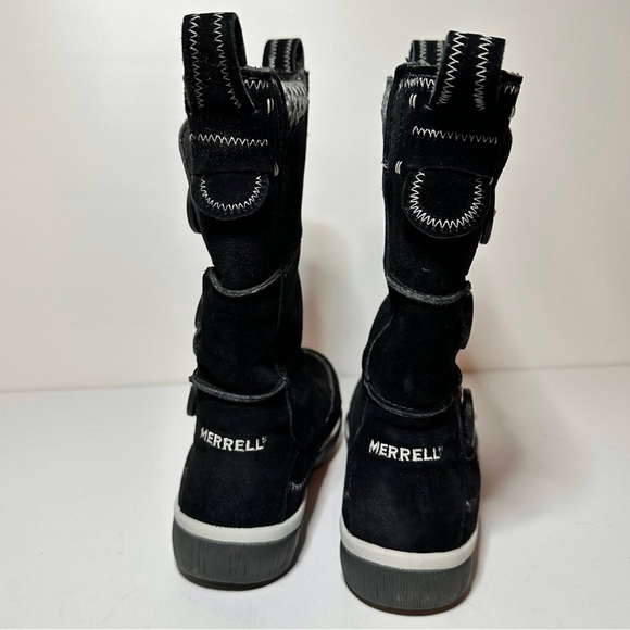 Merrell Boots Womens 6 TEMPEST High Black Suede Opti-Warm Winter Warm Boots - Picture 6 of 9